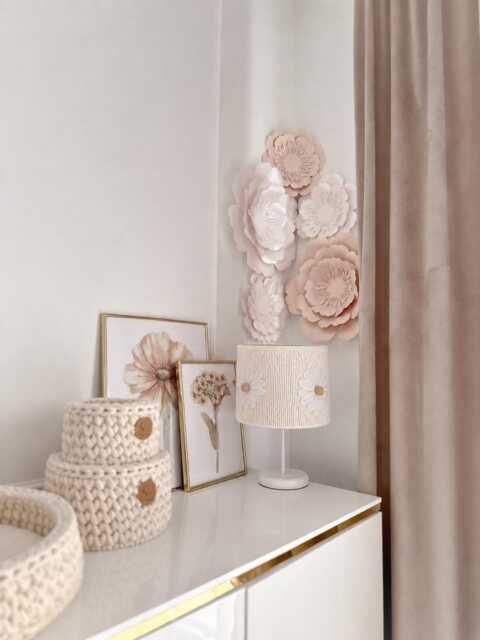 Daisy Flower Table Lamp Macrame Nursery Night Light - image 1
