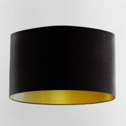 Black Velvet Lampshade With Brushed Gold Lining, Handmade Lampshades, Table Lamp Shade