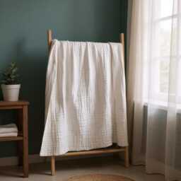 Muslin Baby Blanket, Organic Soft Cotton Swaddle, Newborn Gift, Lightweight Quilt For Boys & Girls - thumbnail 3