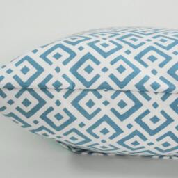 Aqua Lattice Pillow Cover Serena & Lily Geometric Throw Cushion - 18 X 18 - thumbnail 3