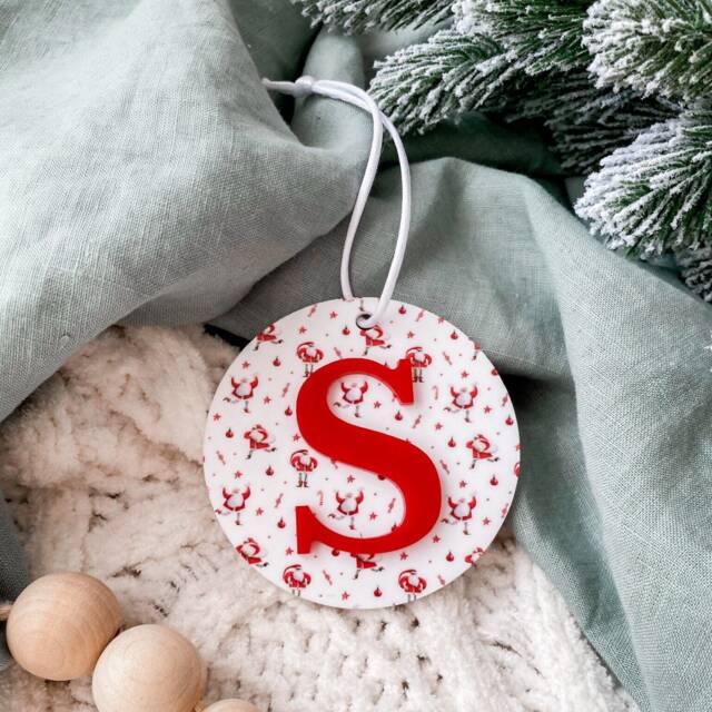 Personalised Christmas Tree Decoration - Customised Acrylic Ornament Traditional Decor - image 1