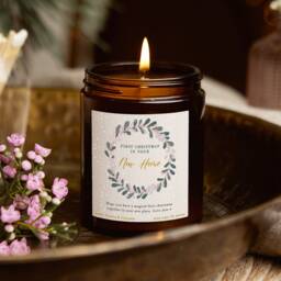First Christmas New Home Candle Personalised Soy Wax Apothecary Jar - thumbnail 1