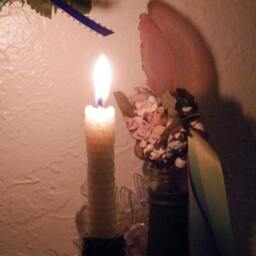 Inscribed Fire Candle Faerie Salamander, Beeswax, Hand Rolled, Spell Candle, Element Magic, Pagan, Wicca, Fairy - thumbnail 3