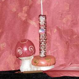 Inscribed Fire Candle Faerie Salamander, Beeswax, Hand Rolled, Spell Candle, Element Magic, Pagan, Wicca, Fairy - thumbnail 1
