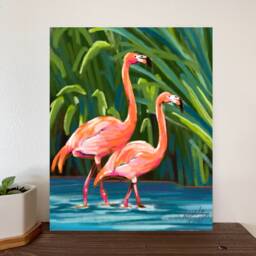 Abstract Flamingo Painting Art Print, Bird Artwork, Home Decor, Wall Art, Wildlife Paintings For Decor - thumbnail 2