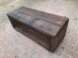 Rustic Pine Tv Unit Solid Wood Stand/Cabinet Dark Oak Wax Finish - thumbnail 1