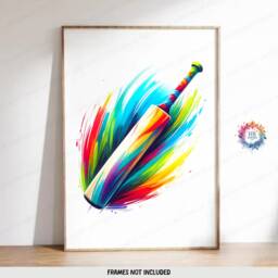 Personalised Cricket Print Set - 3 Posters - Boys Bedroom Decor Kids Room Wall Art Colourful Cricketer Artwork Custom Teen Gifts - thumbnail 3