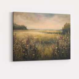 Wildflower Marshland Sunset Scenic Nature Landscape Canvas Wall Art Print Decor Picture Ready To Hang - thumbnail 4