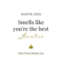 Smells Like You're The Best Auntie Candle, Hand-Poured Soy Wax, Custom Birthday Present - thumbnail 2