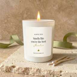 Smells Like You're The Best Auntie Candle, Hand-Poured Soy Wax, Custom Birthday Present - thumbnail 3