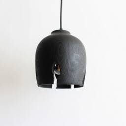 Black Pendant Light Rustic, Bedside Natural Chandelier Light, Hanging Lamp Shade Handmade - thumbnail 4