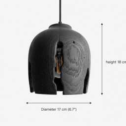 Black Pendant Light Rustic, Bedside Natural Chandelier Light, Hanging Lamp Shade Handmade - thumbnail 2