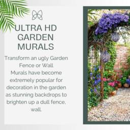 Mediterranean Stone Wall With Purple Haze Flowers Shower Curtain Garden Mural Tapestry Backdrop - thumbnail 3