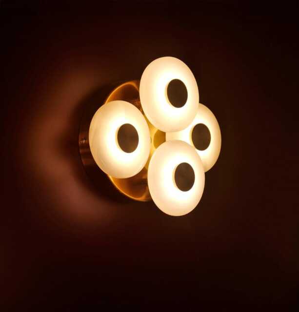 Brushed Brass Marble Led Wall Sconce - Modern Accent Lighting - image 1