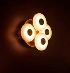 Brushed Brass Marble Led Wall Sconce - Modern Accent Lighting - thumbnail 1