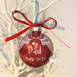 Personalised Memorial Bauble, Special Memory Wings Christmas Ornament, in Loving Of, Remembrance Decoration, Sentimental - thumbnail 4