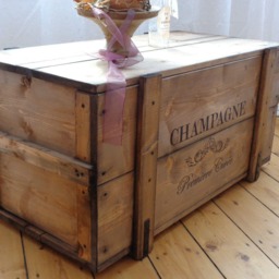 "Chest, Wooden Box, Freight Crate, Bench, Coffee Table ""Champagne" - thumbnail 2
