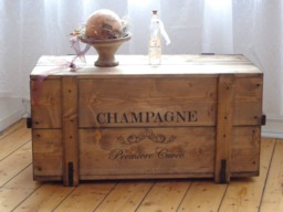 "Chest, Wooden Box, Freight Crate, Bench, Coffee Table ""Champagne" - thumbnail 1