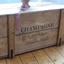 "Chest, Wooden Box, Freight Crate, Bench, Coffee Table ""Champagne" - thumbnail 4