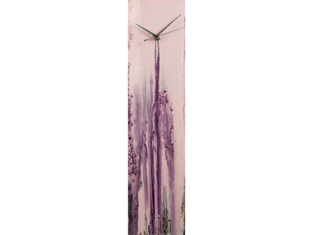 Purple & Silver Homedecor Modern Wall Clock, Original Abstract Art For Unique Glass Not Resin Contemporary Clock On Etsy - image 1