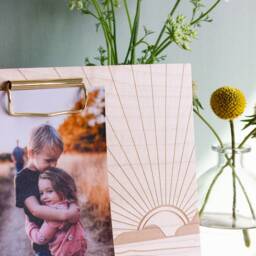 Coastal Sunset Wood Picture Frame [Beach Photo Frame, Sunrise Ocean 4x6 Gifts For Her, Family Photo, Wedding] - thumbnail 2