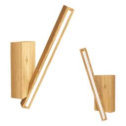 Modern Wooden Led Wall Sconce - Minimalist Vector Light Fixture Natural Oak Lamp Contemporary Interior Lighting Vertical Mount - thumbnail 3