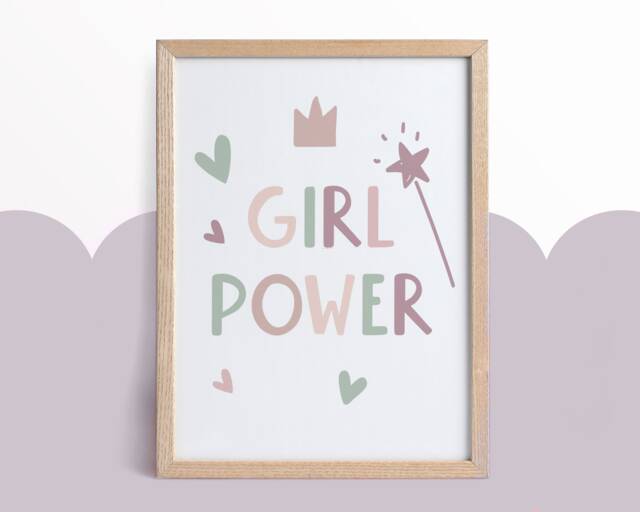Girl Power Print, Nursery Decor, Playroom Prints, Nursery Prints, Girl Bedroom Prints, Girls Wall Art, Girl Decor, Pink, Tween, Wall Decor - image 1