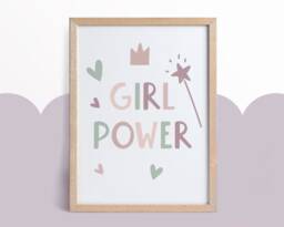Girl Power Print, Nursery Decor, Playroom Prints, Nursery Prints, Girl Bedroom Prints, Girls Wall Art, Girl Decor, Pink, Tween, Wall Decor - thumbnail 1