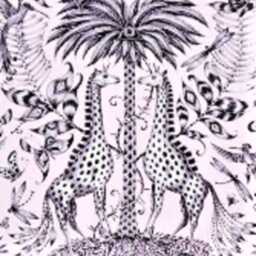 Clarke & Clarke, Pale Pink Giraffes, Safari Print Cotton Cushion Cover - thumbnail 3