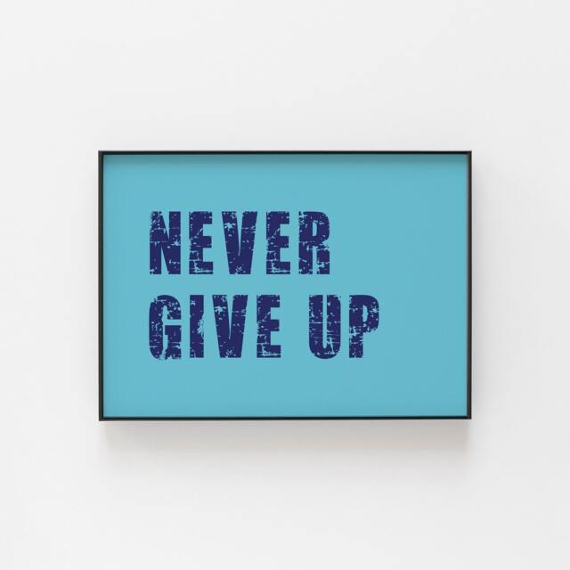 Never Give Up Print - Swimming Wall Art Poster, Motivational Sports Typography, Athlete Gift, Fitness Gym D??cor, Inspirational Quote - image 1