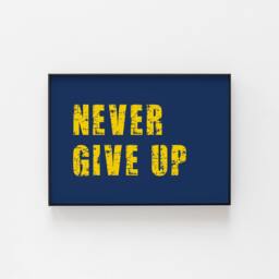 Never Give Up Print - Swimming Wall Art Poster, Motivational Sports Typography, Athlete Gift, Fitness Gym D??cor, Inspirational Quote - thumbnail 3