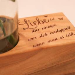 Flower Vase Engraved With Saying, Valentine's Day, Anniversary, Birthday, Love - thumbnail 3