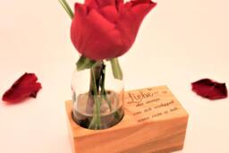 Flower Vase Engraved With Saying, Valentine's Day, Anniversary, Birthday, Love - thumbnail 1