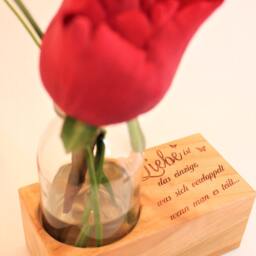 Flower Vase Engraved With Saying, Valentine's Day, Anniversary, Birthday, Love - thumbnail 2