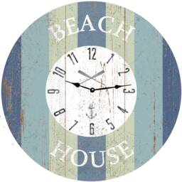 Handcrafted Beach House Clock - Custom Coastal Wall Art - thumbnail 2