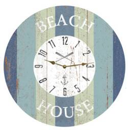 Handcrafted Beach House Clock - Custom Coastal Wall Art - thumbnail 1