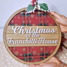 Personalized Tartan Christmas Wreath Bauble Decoration - thumbnail 4