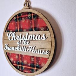 Personalized Tartan Christmas Wreath Bauble Decoration - thumbnail 3
