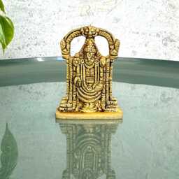 Car Dashboard Brass Tirupati Balaji Statue Small Venkateshwara Idol For Puja Mandir Perumal Srinivasa Figurine Spiritual Home Decor Gift - thumbnail 3
