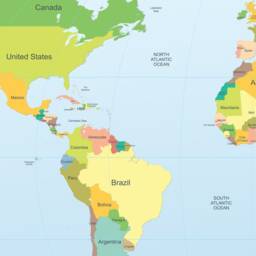 Round World Map, Office, Map Decals, Wall Decal, Art, Stickers, Decor, Decal - Skuroudewmstick - thumbnail 3