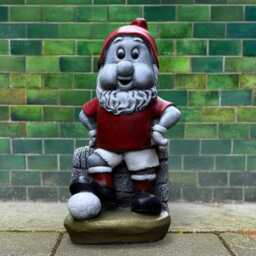 Football Gnome Sculpture Concrete Statue Handmade Sports Ornament Stone Figurine Outdoor Garden Decor Fan Gift - thumbnail 4