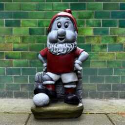 Football Gnome Sculpture Concrete Statue Handmade Sports Ornament Stone Figurine Outdoor Garden Decor Fan Gift