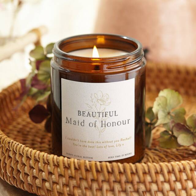 Personalised Maid Of Honour Candle Soy Wax Scented Gift - image 1
