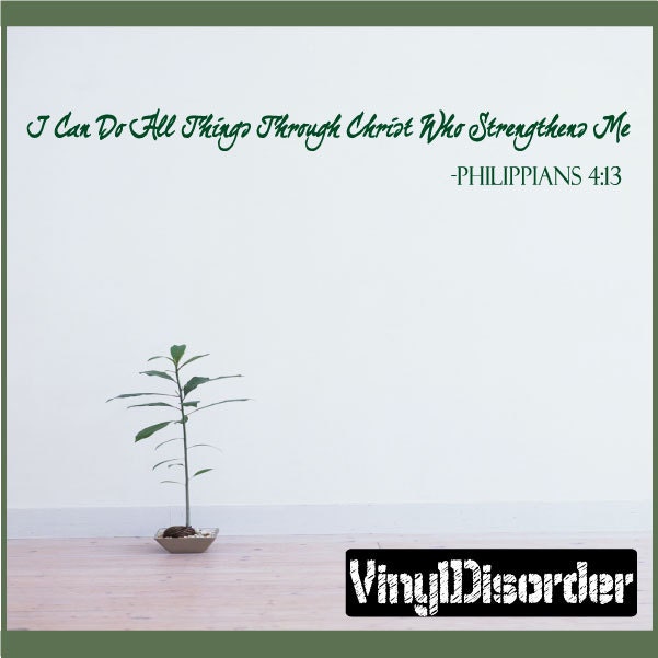I Can Do All The Things Through Christ Who Strengthens Me - Vinyl Wall Decal Quotes Sticker Spiritualquotes02Et - image 1