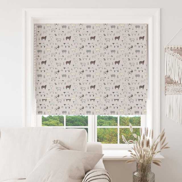 Custom Roman Blind - Emma Lawrence Wandering Wool Linen , Made To Measure Window Treatment - image 1