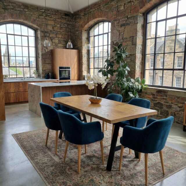 Barton Af Rustic Wood Dining Table - Industrial Steel Legs Handmade Natural Cozy & Modern Cotswold - image 1