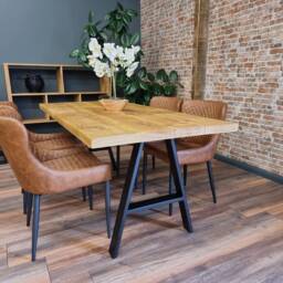 Barton Af Rustic Wood Dining Table - Industrial Steel Legs Handmade Natural Cozy & Modern Cotswold - thumbnail 3