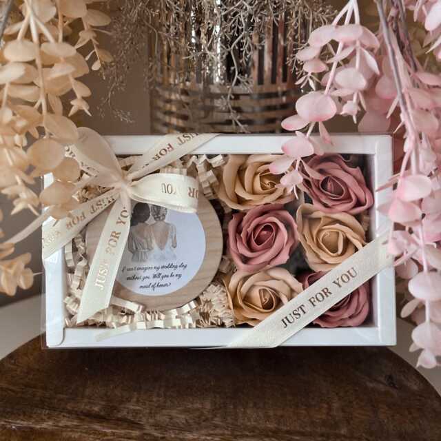 Maid Of Honor Proposal Box - Soy Candle & Soap Flowers Wedding Gift - image 1