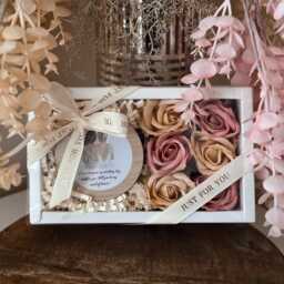 Maid Of Honor Proposal Box - Soy Candle & Soap Flowers Wedding Gift - thumbnail 1