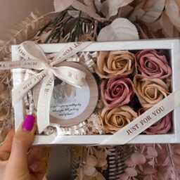 Maid Of Honor Proposal Box - Soy Candle & Soap Flowers Wedding Gift - thumbnail 3